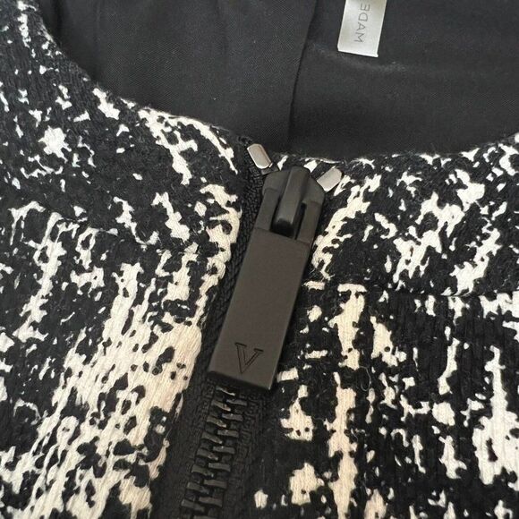 Vince Camuto‎ Women's M Blazer Jacket Black White Zip Abstract Speckled Textured - Picture 9 of 13